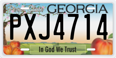 GA license plate PXJ4714