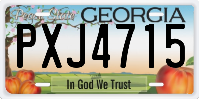 GA license plate PXJ4715
