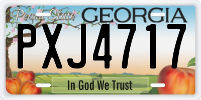 GA license plate PXJ4717