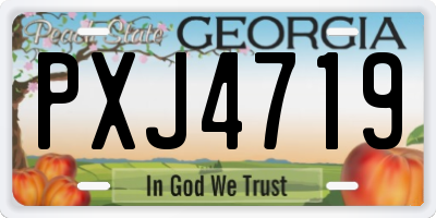 GA license plate PXJ4719