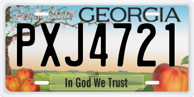 GA license plate PXJ4721