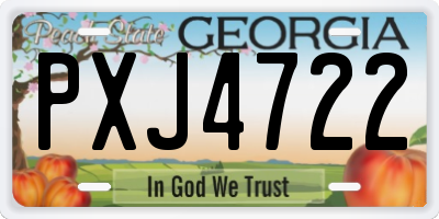 GA license plate PXJ4722