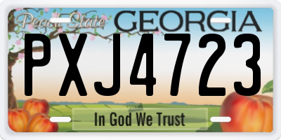 GA license plate PXJ4723