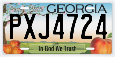 GA license plate PXJ4724