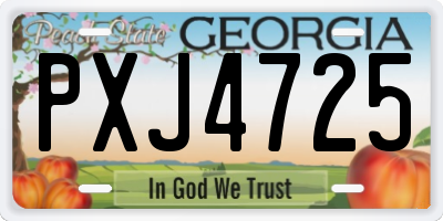 GA license plate PXJ4725