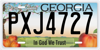 GA license plate PXJ4727