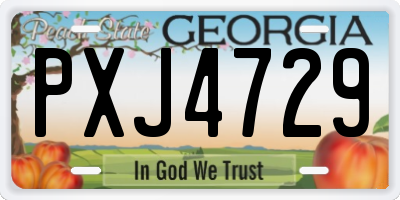 GA license plate PXJ4729