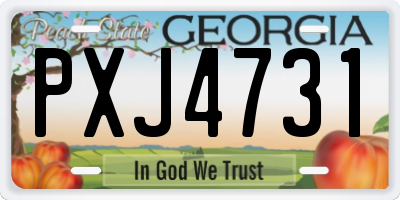 GA license plate PXJ4731