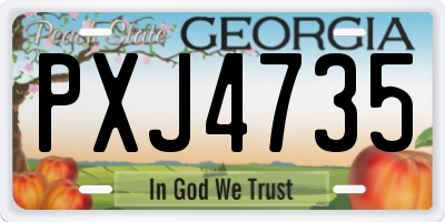 GA license plate PXJ4735