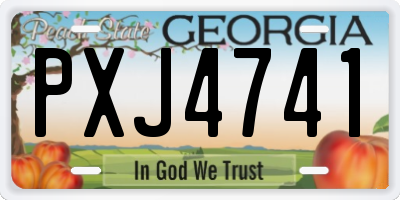 GA license plate PXJ4741
