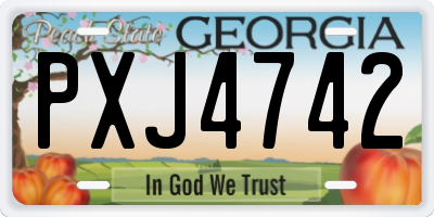 GA license plate PXJ4742