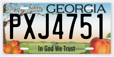 GA license plate PXJ4751
