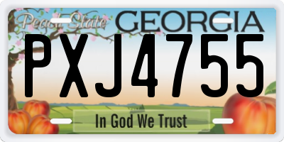 GA license plate PXJ4755