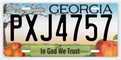 GA license plate PXJ4757