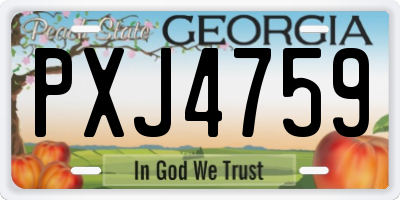 GA license plate PXJ4759
