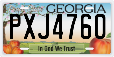 GA license plate PXJ4760