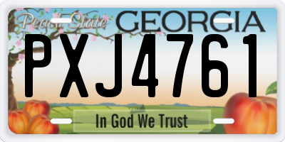 GA license plate PXJ4761