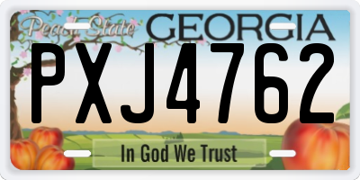GA license plate PXJ4762