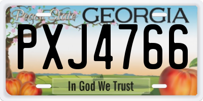 GA license plate PXJ4766