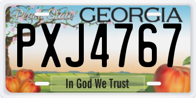 GA license plate PXJ4767
