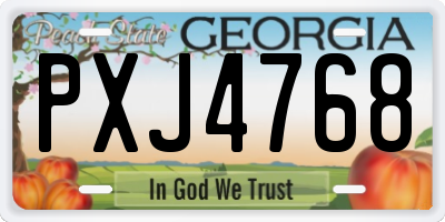 GA license plate PXJ4768