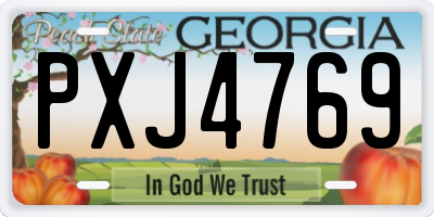 GA license plate PXJ4769