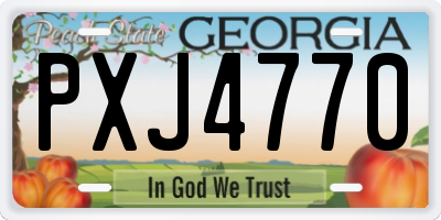 GA license plate PXJ4770