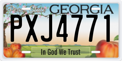 GA license plate PXJ4771