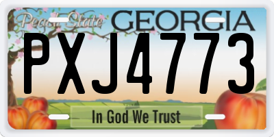 GA license plate PXJ4773