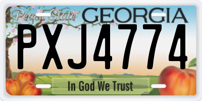 GA license plate PXJ4774