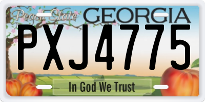 GA license plate PXJ4775