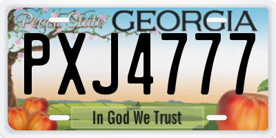 GA license plate PXJ4777