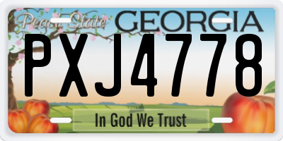 GA license plate PXJ4778