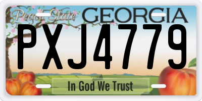 GA license plate PXJ4779
