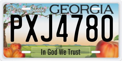 GA license plate PXJ4780