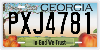 GA license plate PXJ4781