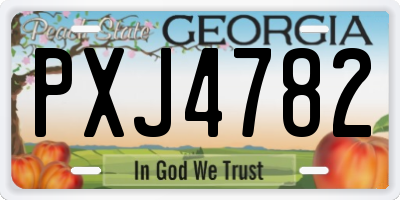 GA license plate PXJ4782