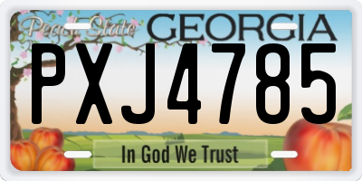GA license plate PXJ4785