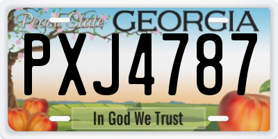 GA license plate PXJ4787