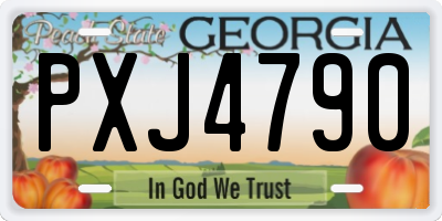 GA license plate PXJ4790