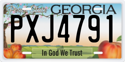 GA license plate PXJ4791