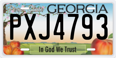 GA license plate PXJ4793