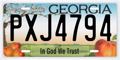 GA license plate PXJ4794