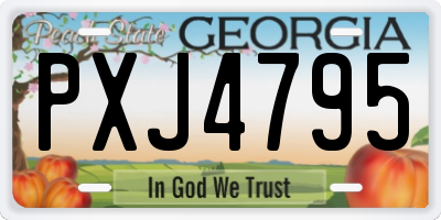 GA license plate PXJ4795