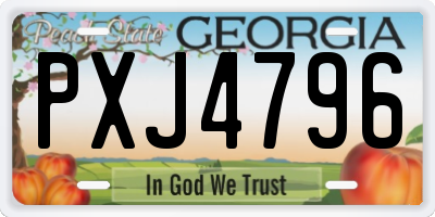 GA license plate PXJ4796