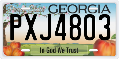 GA license plate PXJ4803