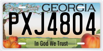 GA license plate PXJ4804
