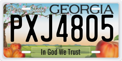 GA license plate PXJ4805