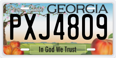 GA license plate PXJ4809