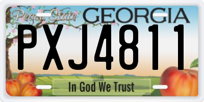 GA license plate PXJ4811